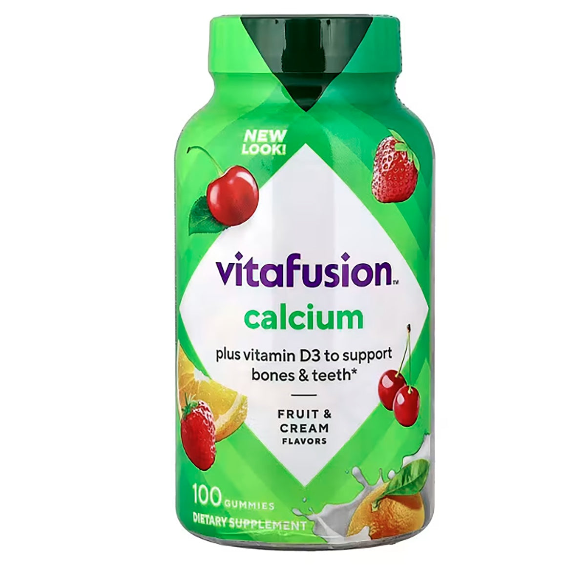 VFS015 | vitafusion Calcium 500 mg gummies, Bone Support with Vitamin D, 100 gummies bottle front