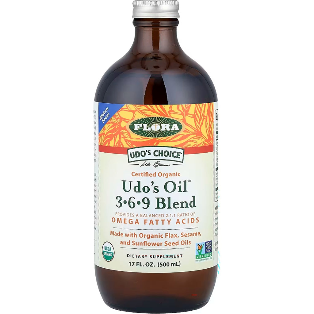FL029 | Udo's Oil 3·6·9 Blend amber glass bottle with box, 17 fl oz, organic omega fatty acids - Thumbnail
