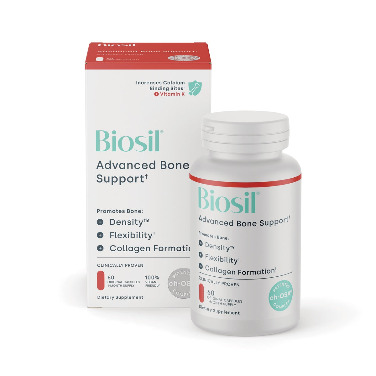 NFC170 | Bone Collagenizer Ultra dietary supplement bottle and box labeled Clinically Proven 60 vegetarian capsules