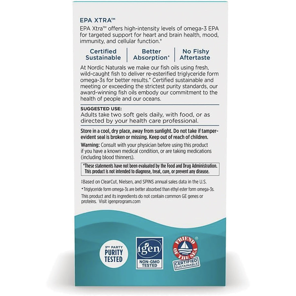 NRN013 | back label of white supplement bottle showing supplement facts panel and barcode