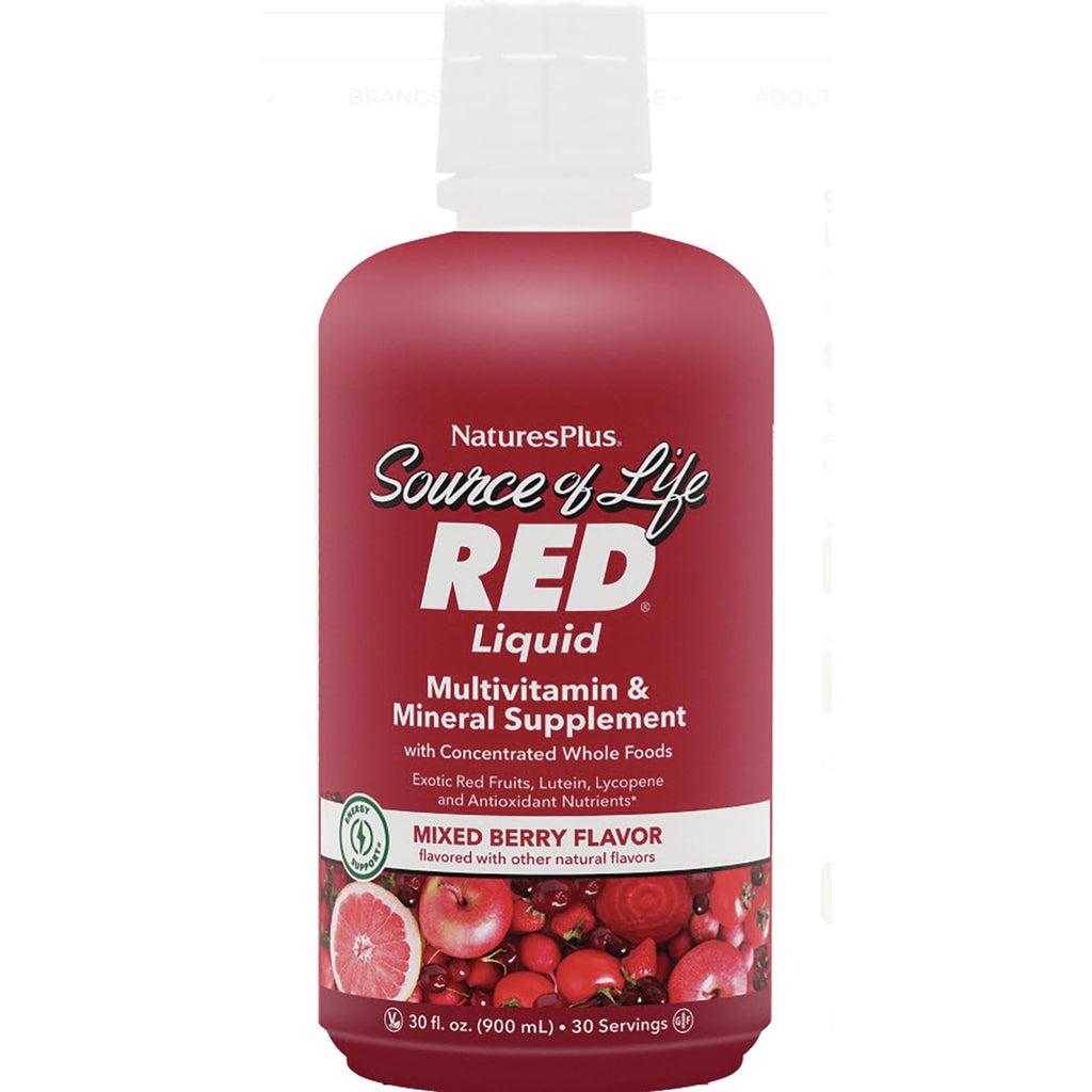 NTP055 | NaturesPlus Source of Life RED liquid multivitamin bottle, mixed berry, 30 fl oz - Thumbnail