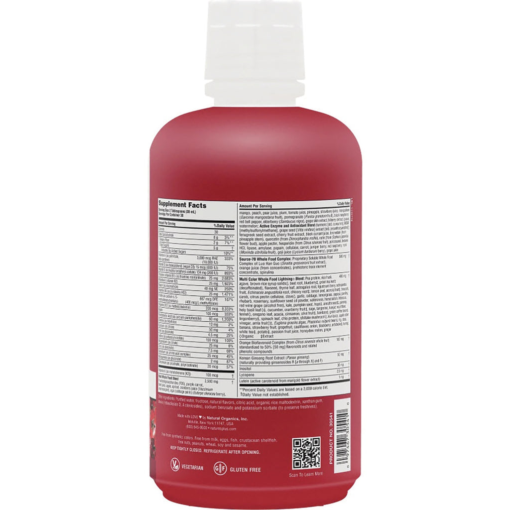 NTP055 | Red supplement bottle back label with Supplement Facts, ingredients, QR code, and gluten-free icon - Thumbnail