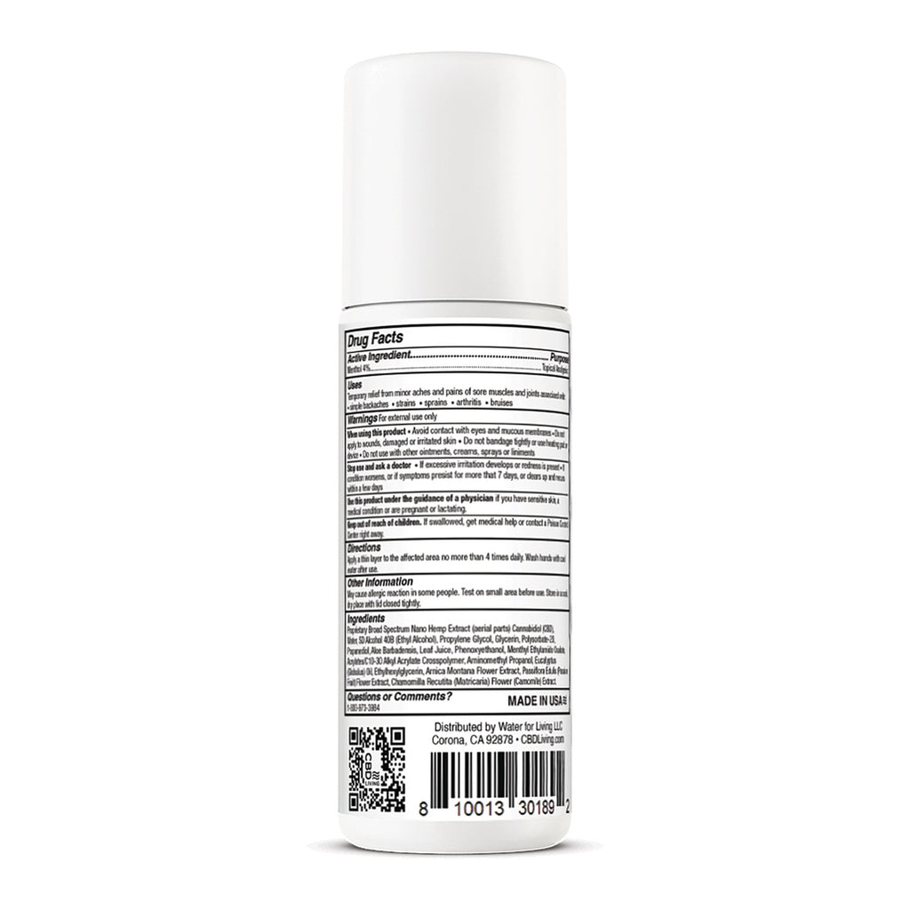 CBD039 | Back of bottle with Drug Facts panel that includes active ingredients, uses, warnings, directions, and ingredients - Thumbnail
