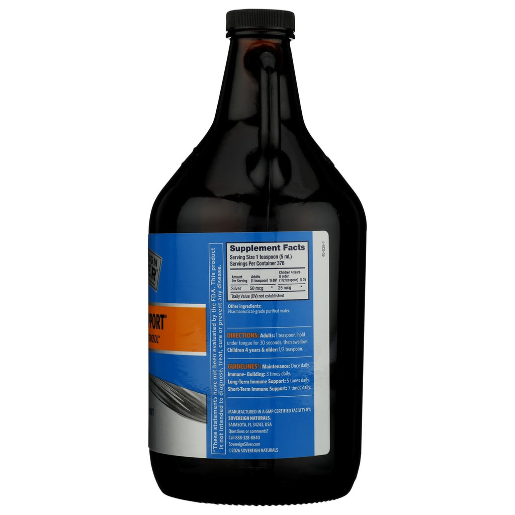 SSL011 | Back label showing Supplement Facts and directions on liquid silver bottle - Thumbnail