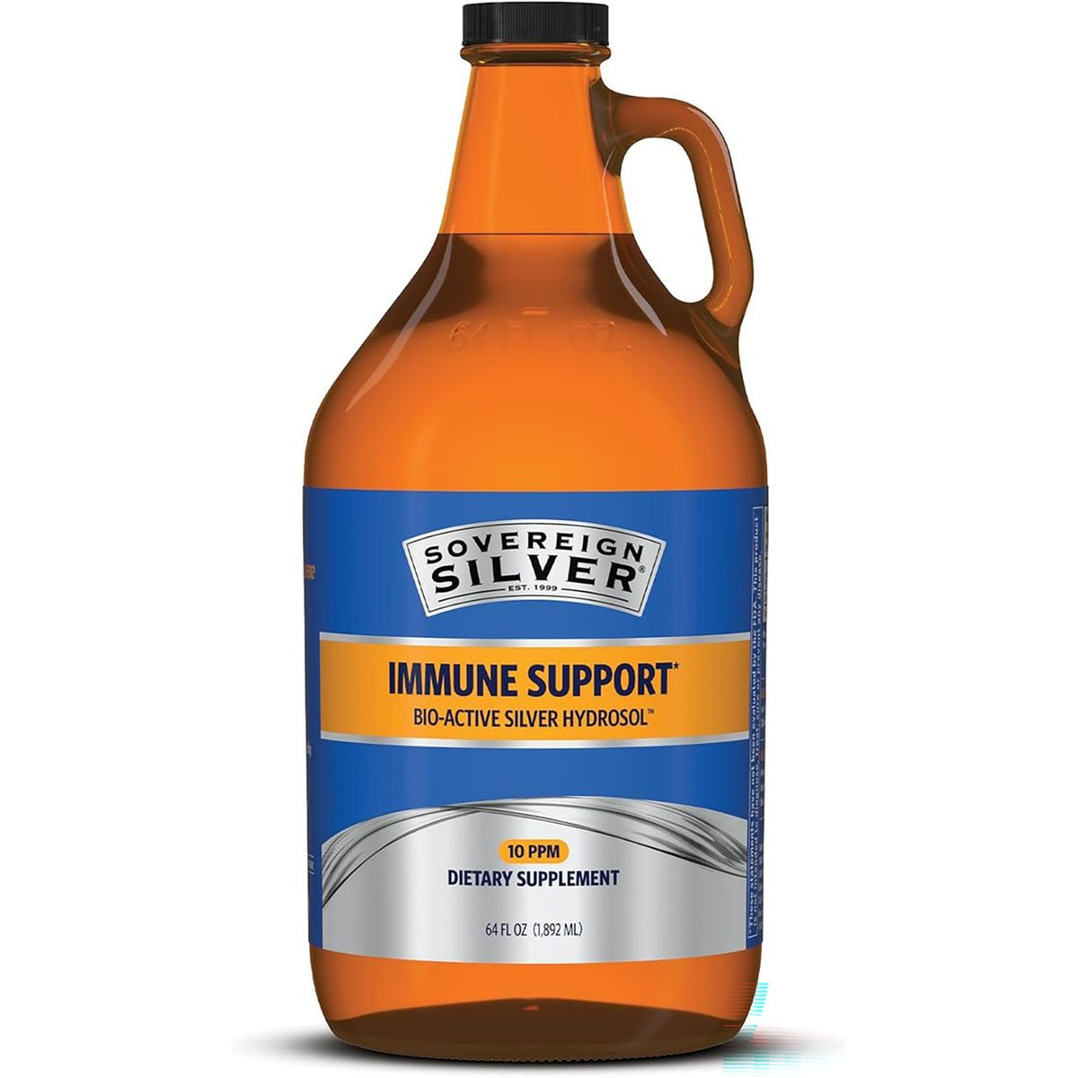 SSL011 | Sovereign Silver Bio-Active Silver Hydrosol Daily+ Immune Support 10 PPM, 64 fl oz