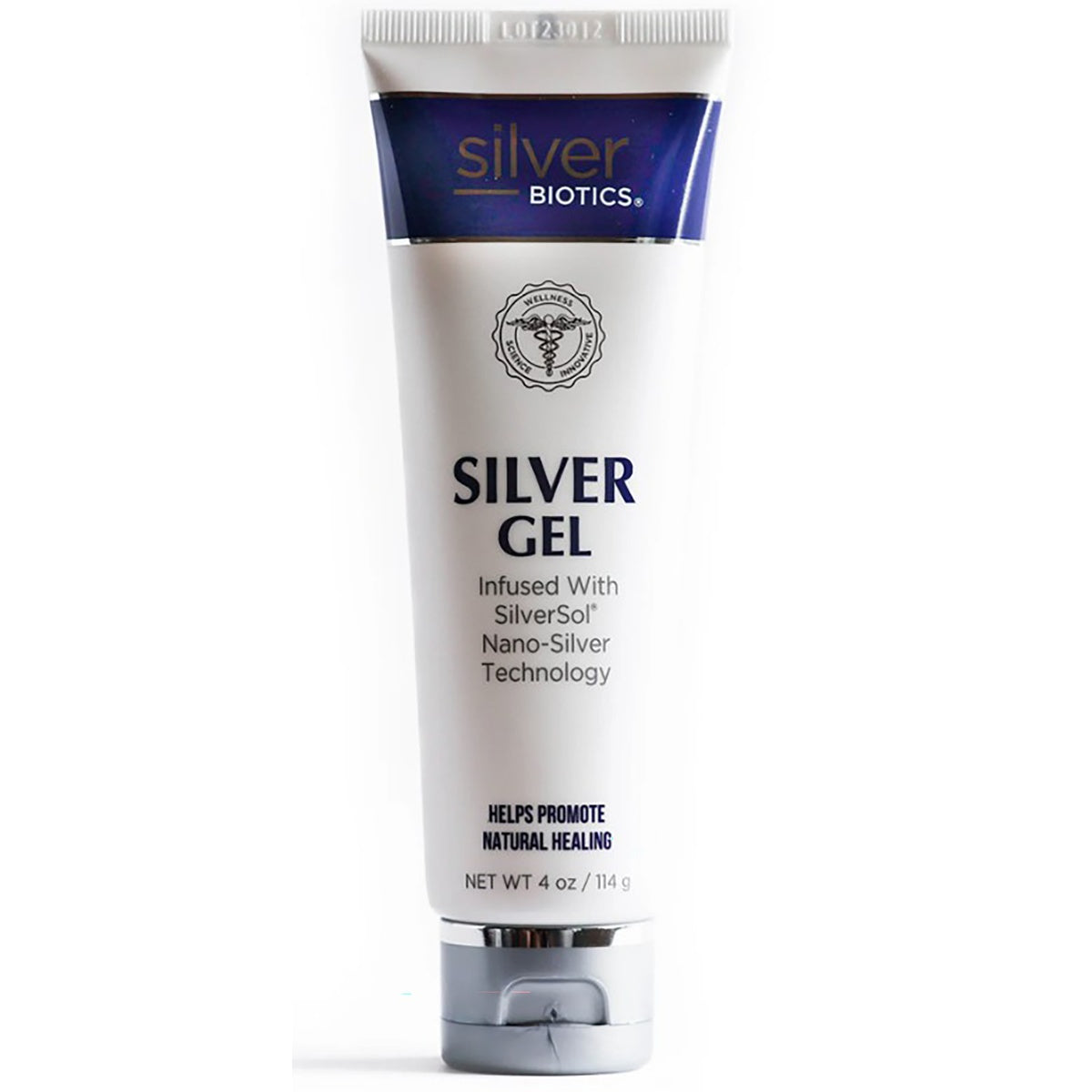 ABL003 | Silver Gel tube and outer box packaging showing 'Silver Gel' label and 'Helps Promote Natural Healing'
