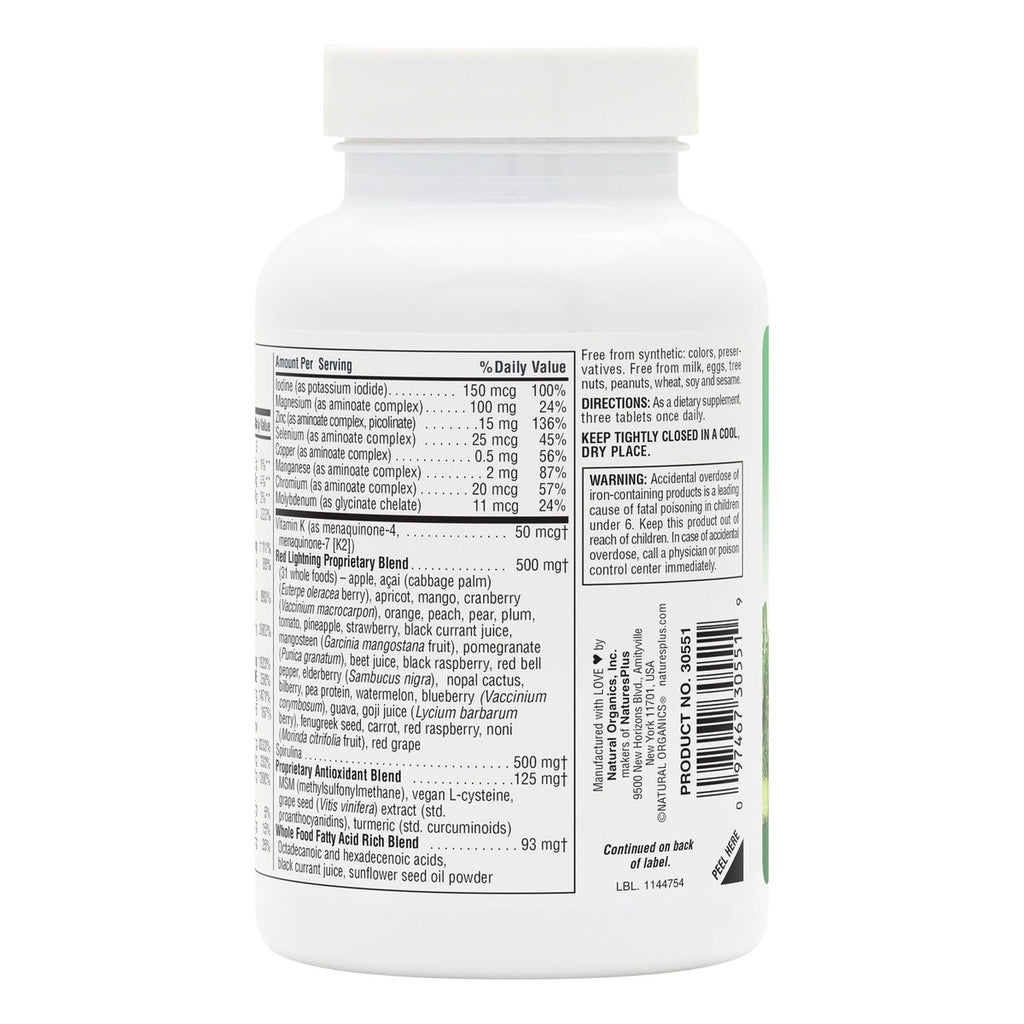 NTP203 | Supplement bottle back label with nutrition facts, directions, and warning - Thumbnail