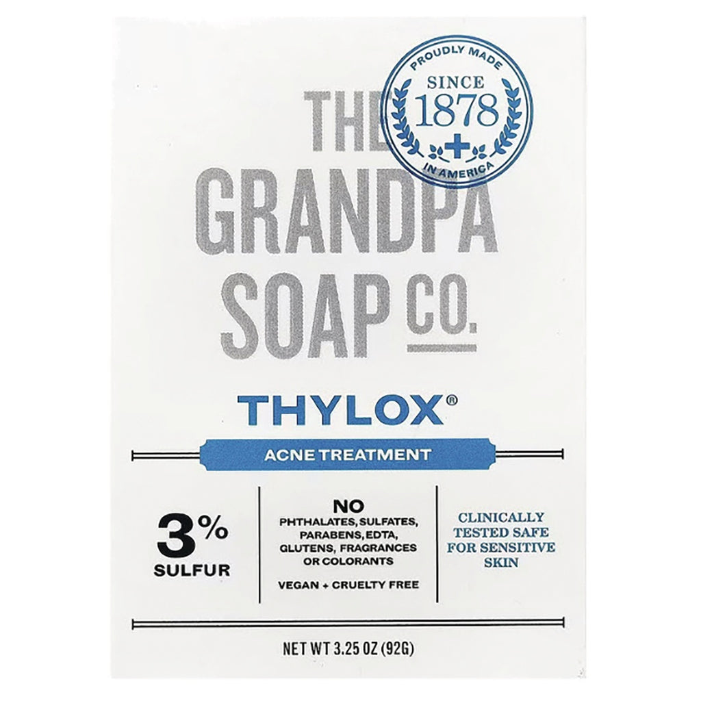 GP016 | The Grandpa Soap Co. ThylOx acne treatment box and bar soap, 3% sulfur, face and body - Thumbnail