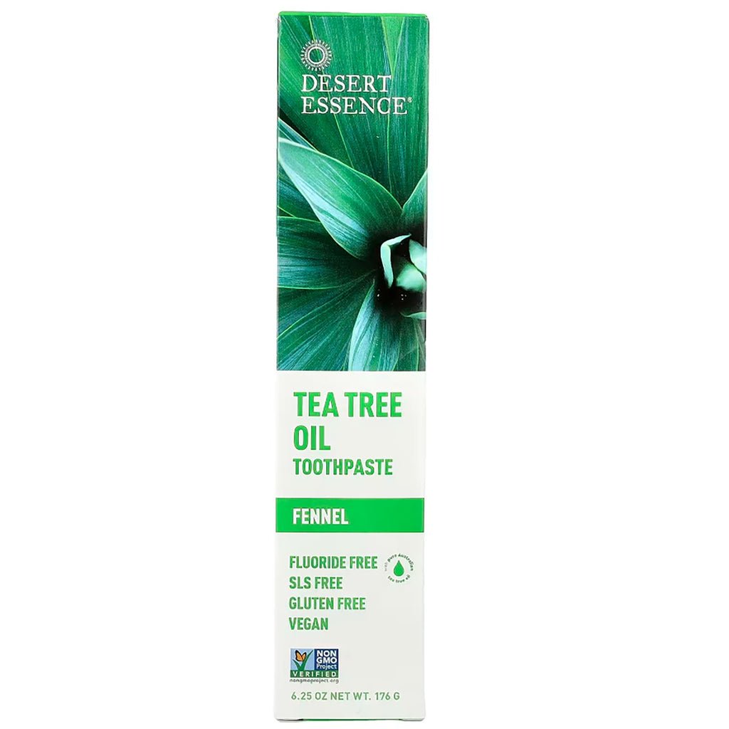 DST050 | DESERT ESSENCE NATURAL TEA TREE OIL TOOTHPASTE FENNEL box front - Thumbnail