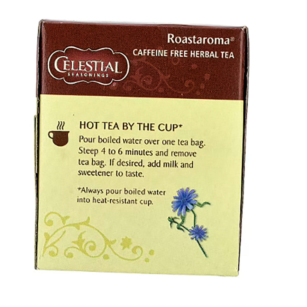 CEL007 | Celestial Seasonings Roastaroma caffeine free herbal tea box with hot tea brewing instructions - Thumbnail