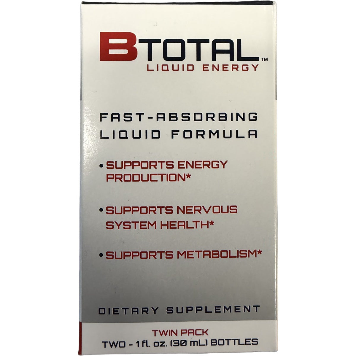 SUB001 | B-TOTAL Liquid Energy B12 Boost twin pack, box with two 1 fl oz dropper bottles