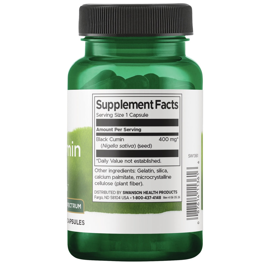 SW1361 | Back label with supplement facts and serving information - Thumbnail