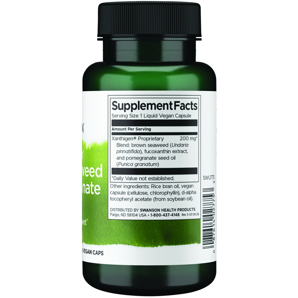 SWU775 | Back label with supplement facts and serving information - Thumbnail