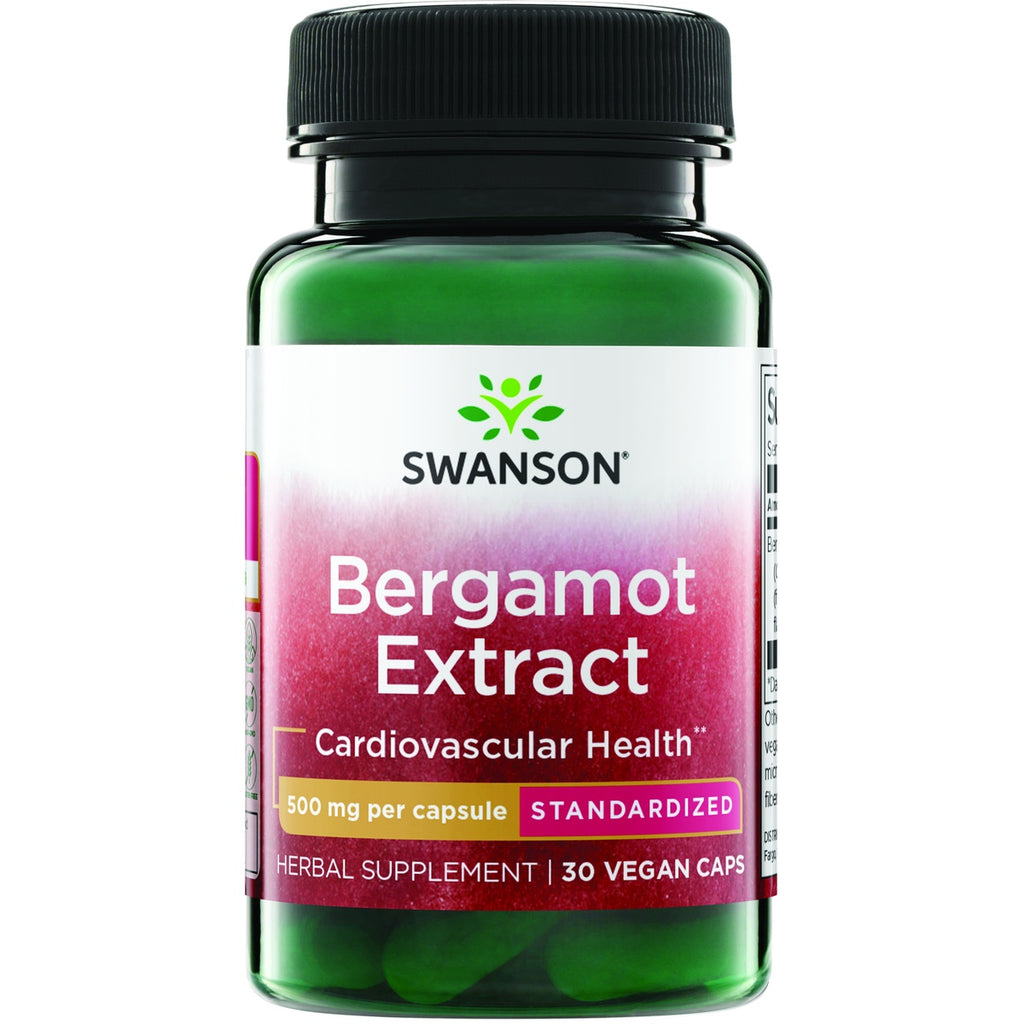 SWH260 | Swanson Bergamot Extract supplement bottle, 500 mg per capsule, 30 veggie caps - Thumbnail