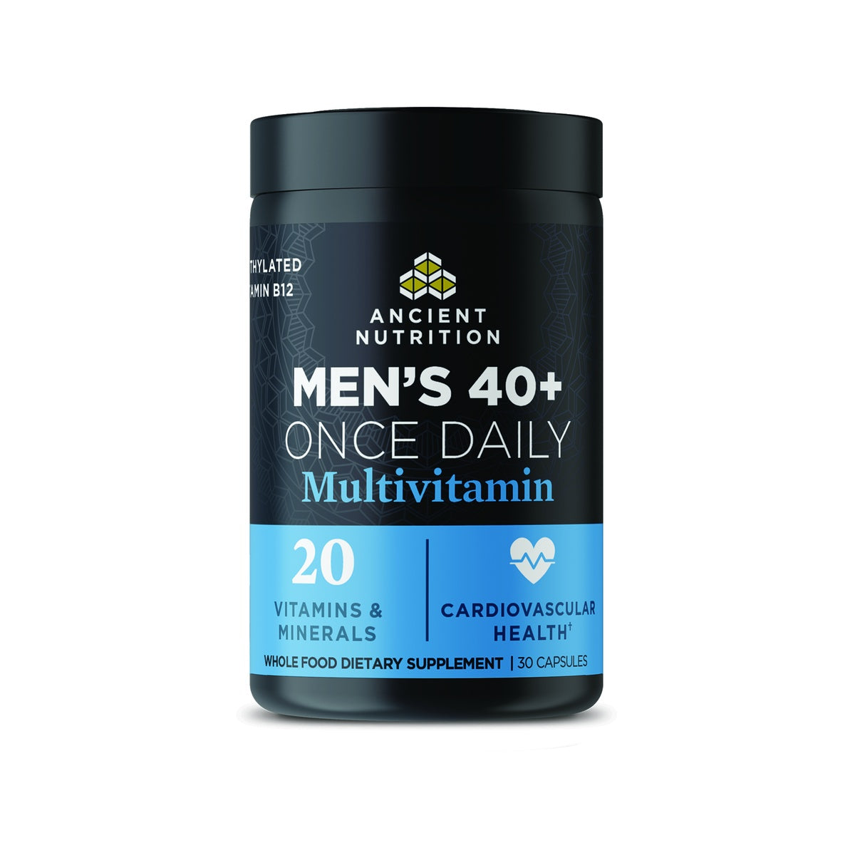 ATN055 | Ancient Nutrition Ancient Multi men's 40+ once-daily supplement box front showing 'Men's 40+ Once Daily'