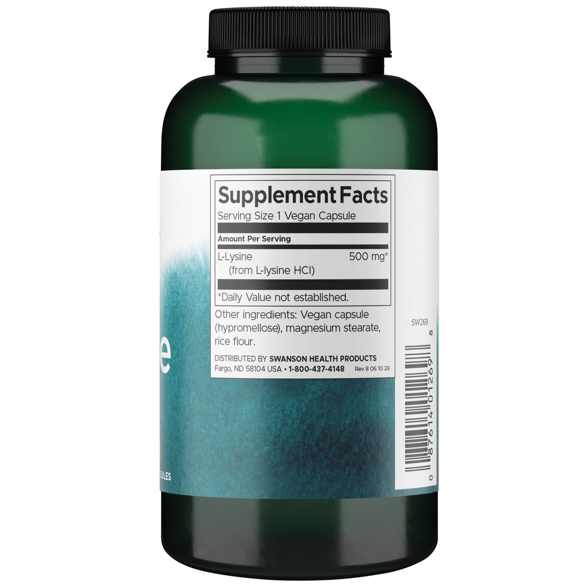SW269 | Back label with Supplement Facts