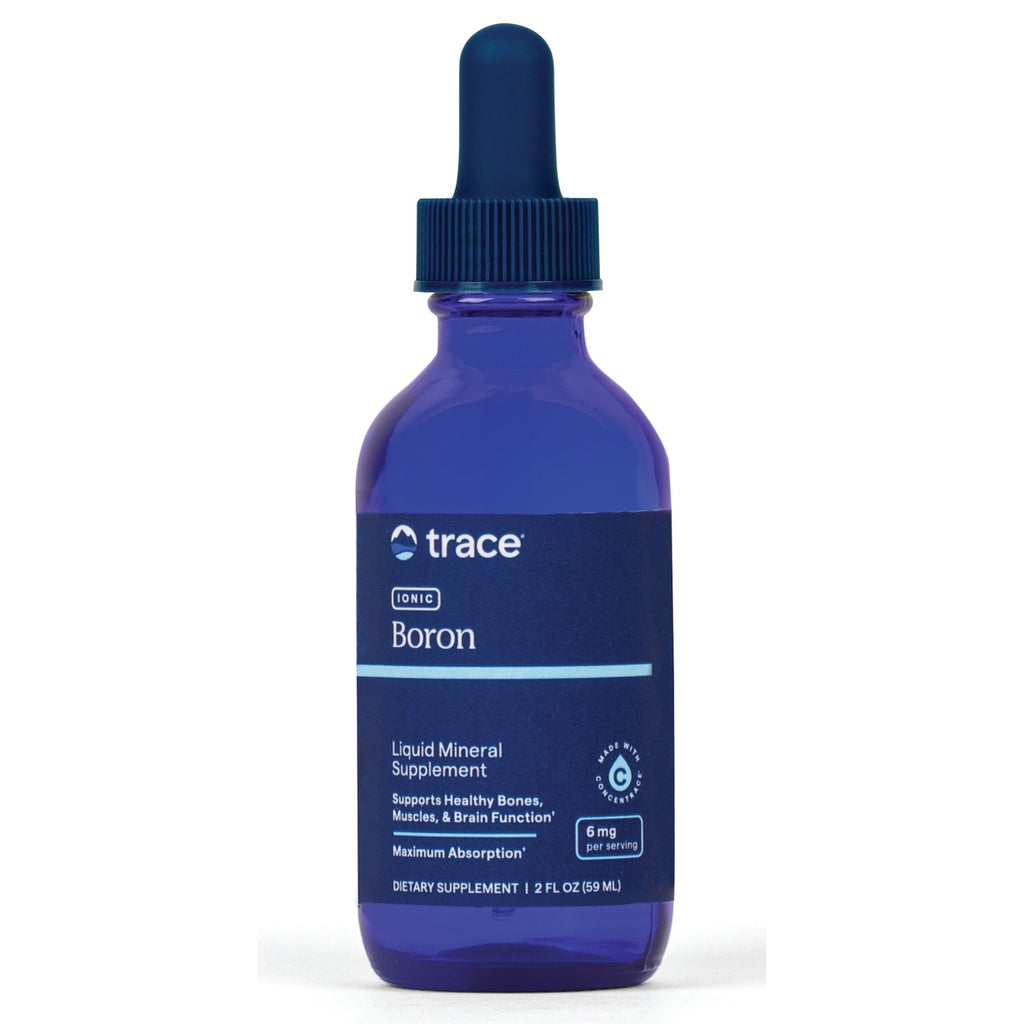 TM055 | Trace Minerals Ionic Boron liquid mineral supplement, blue dropper bottle, 2 fl oz, 6 mg per serving - Thumbnail