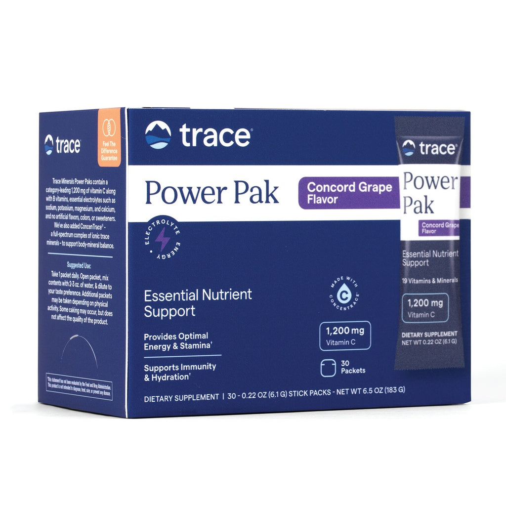 TM019 | Trace Minerals Power Pak, Concord Grape Flavor, 30 stick packs, 1,200 mg Vitamin C - Thumbnail