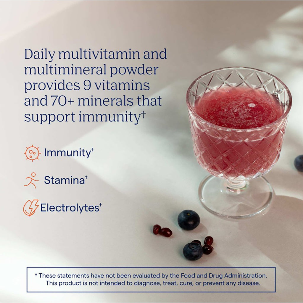 TM069 | Daily multivitamin powder drink infographic with immunity, stamina, and electrolytes - Thumbnail