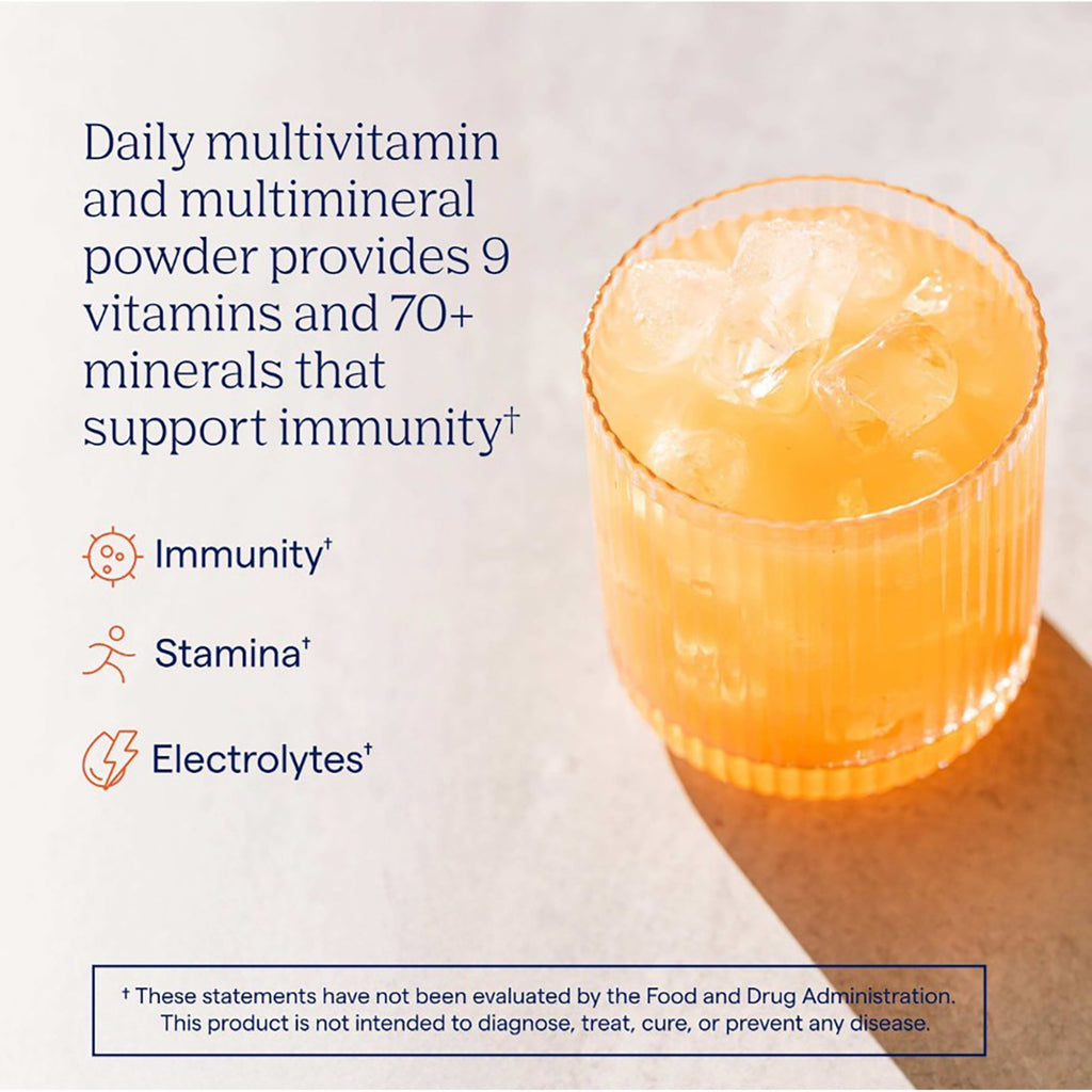 TM124 | Daily multivitamin powder drink with 9 vitamins, 70+ minerals, and immunity, stamina, and electrolytes claims - Thumbnail
