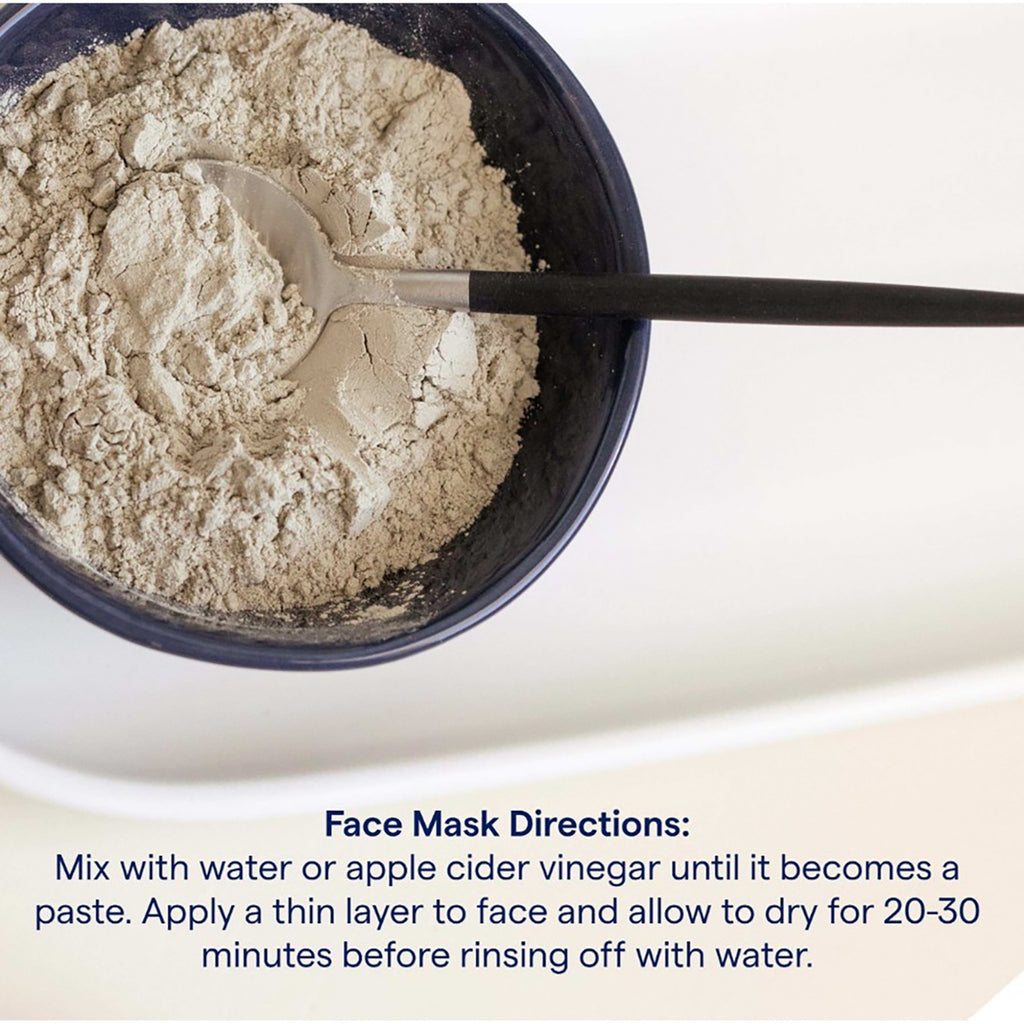 TM087 | Face mask powder in a bowl with spoon and mixing directions for water or apple cider vinegar - Thumbnail