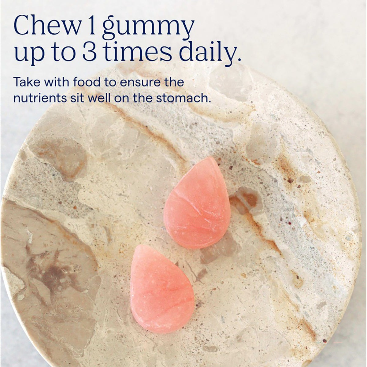 TM145 | Chew 1 gummy up to 3 times daily with food to support stomach comfort