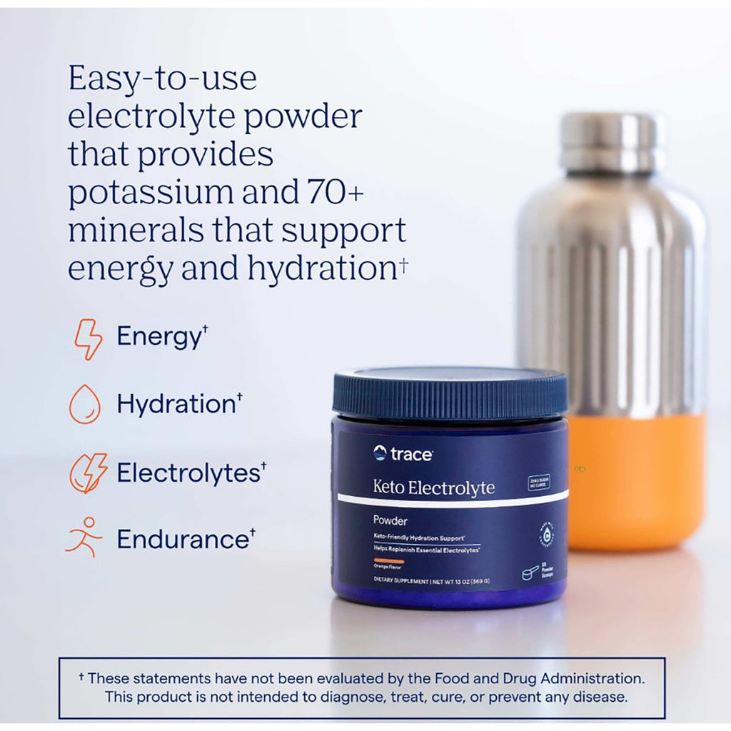 TM162 | Trace Keto Electrolyte Powder infographic highlighting energy, hydration, electrolytes, and endurance - Thumbnail