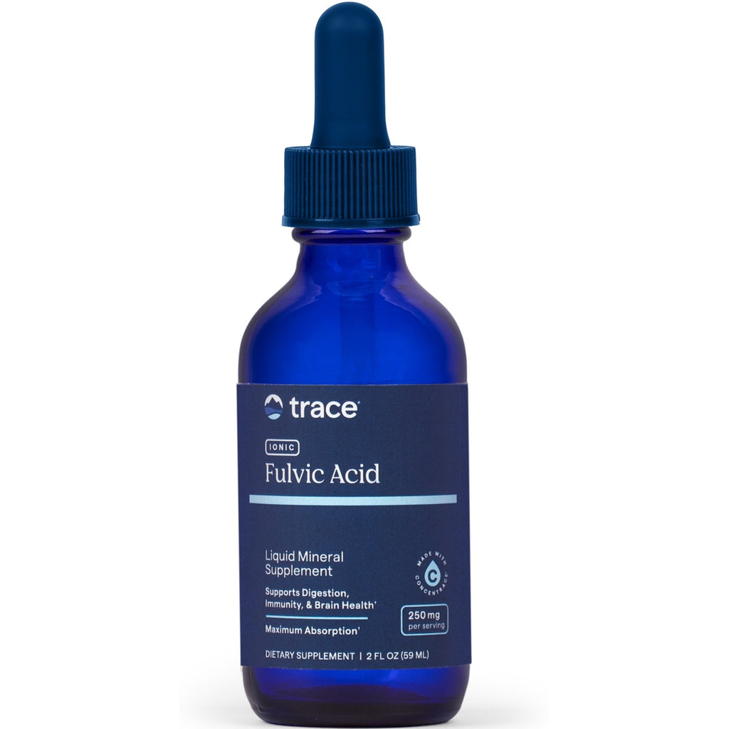 TM126 | Trace Fulvic Acid ionic liquid mineral supplement, 2 fl oz dropper bottle front - Thumbnail