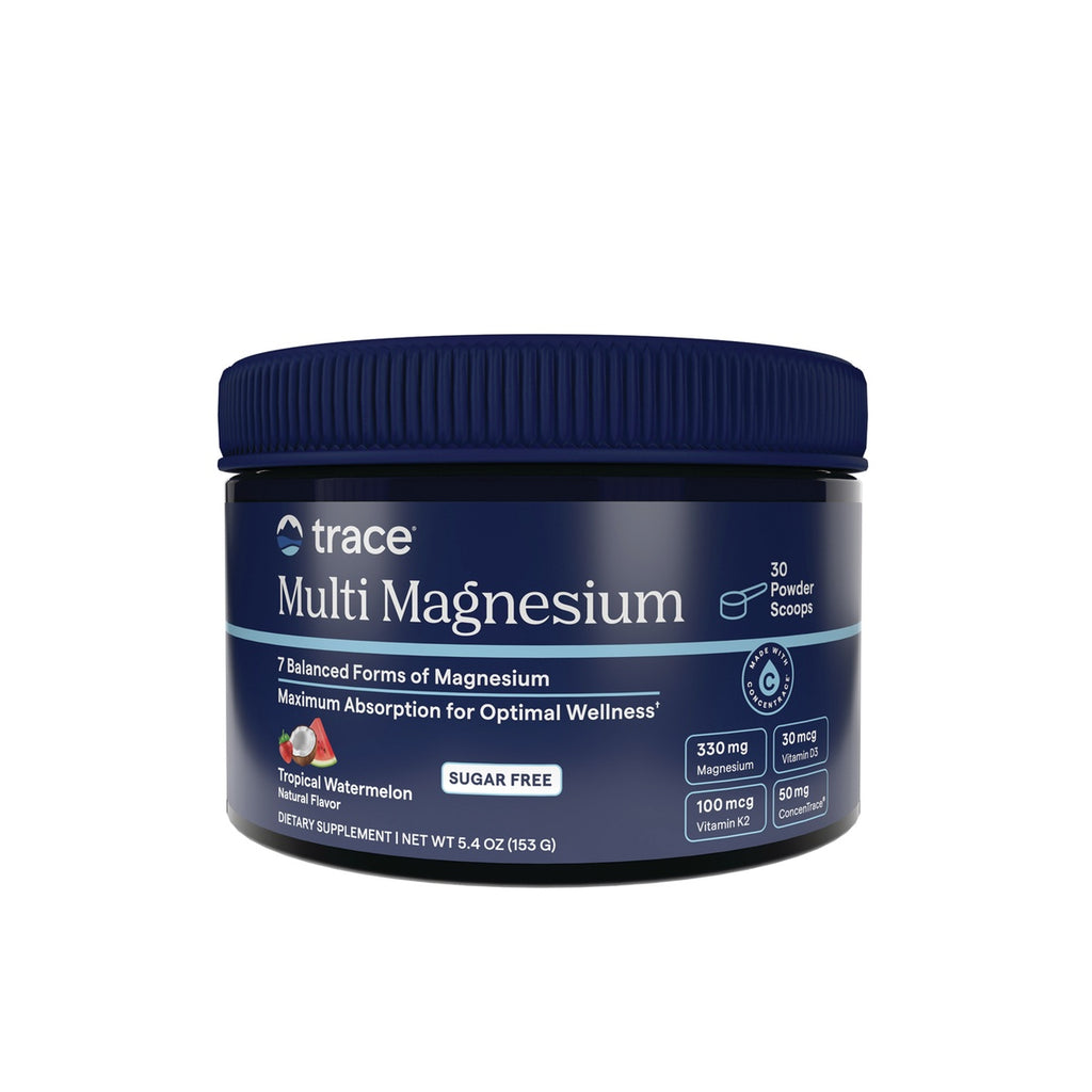 TM176 | Trace Multi Magnesium tropical watermelon powder supplement jar with 30 scoops and sugar free label - Thumbnail