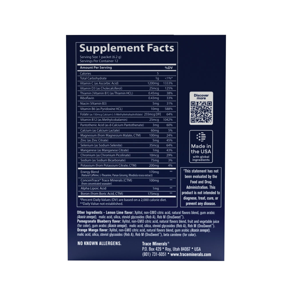 TM180 | Supplement Facts panel with ingredients, QR code, and Made in the USA badge - Thumbnail