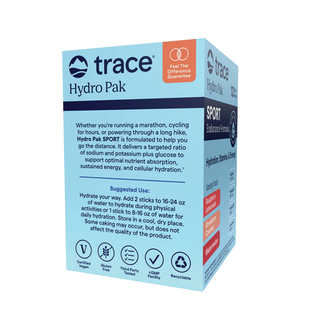 TM182 | Trace Hydro Pak Sport endurance electrolyte drink mix box, 12 stick packs - Thumbnail