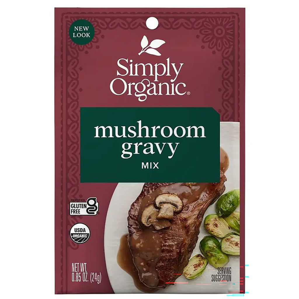 SMP050 | Simply Organic Mushroom Sauce Mix packet, 0.85 oz, USDA Organic and Certified Gluten Free - Thumbnail