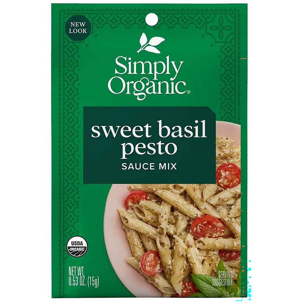 SMP002 | Simply Organic sweet basil pesto sauce mix packet, USDA Organic - Thumbnail