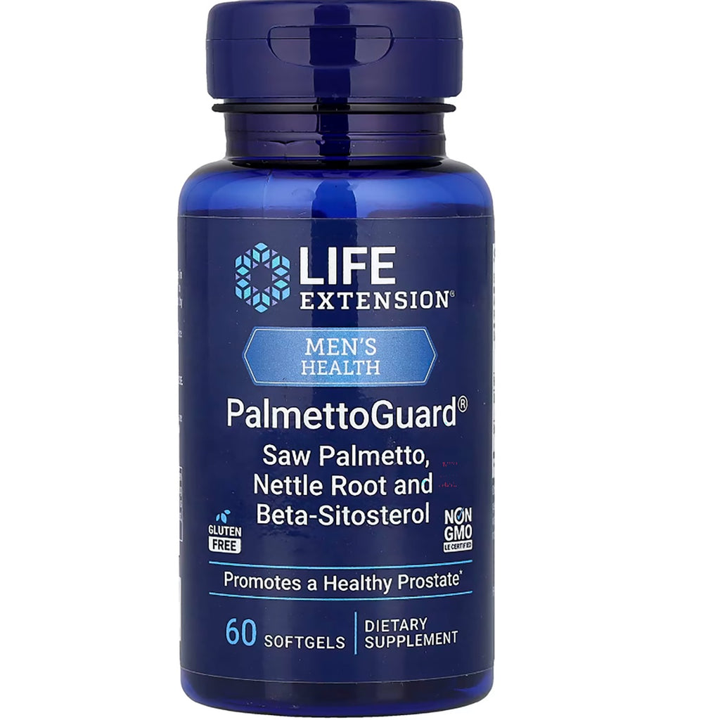 LE266 | Life Extension PalmettoGuard bottle, 60 softgels, men's health dietary supplement label - Thumbnail