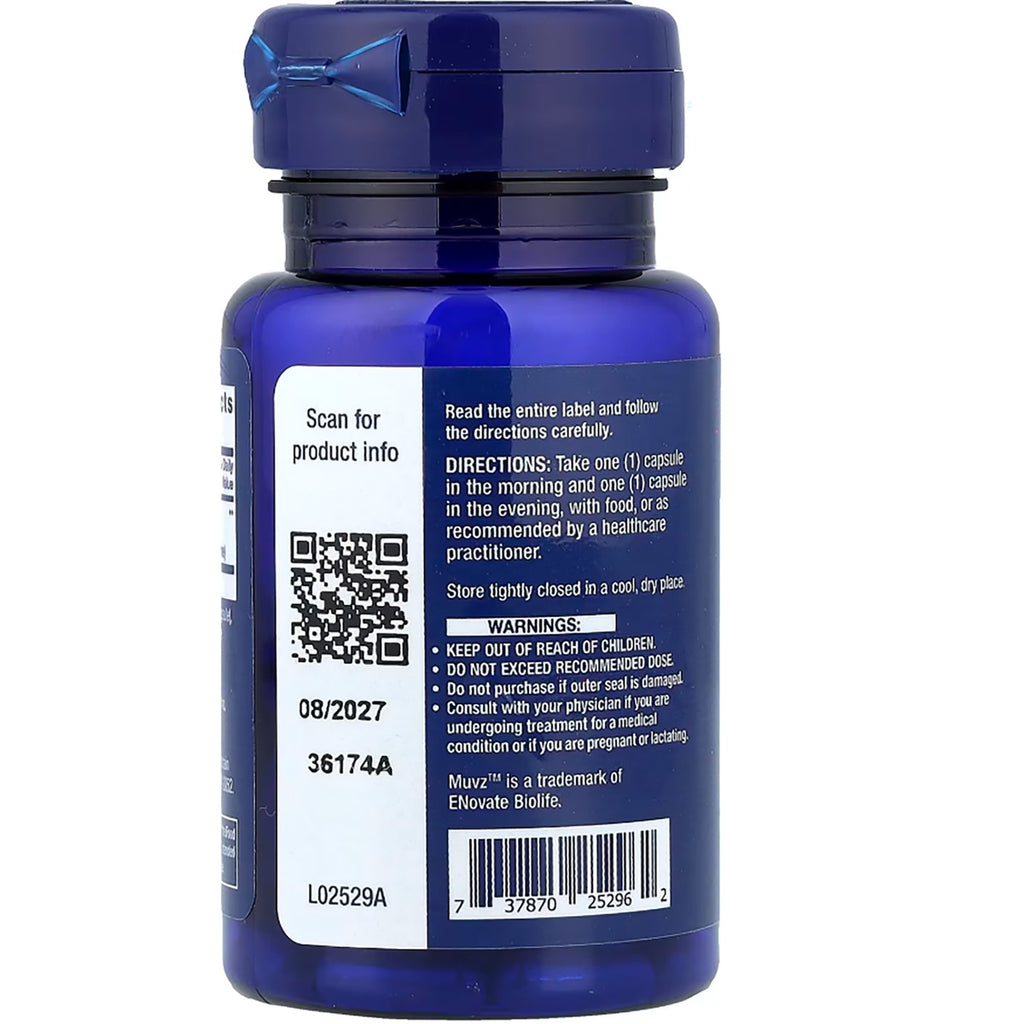 LE595 | Supplement bottle back label with QR code, directions, warnings, and barcode - Thumbnail