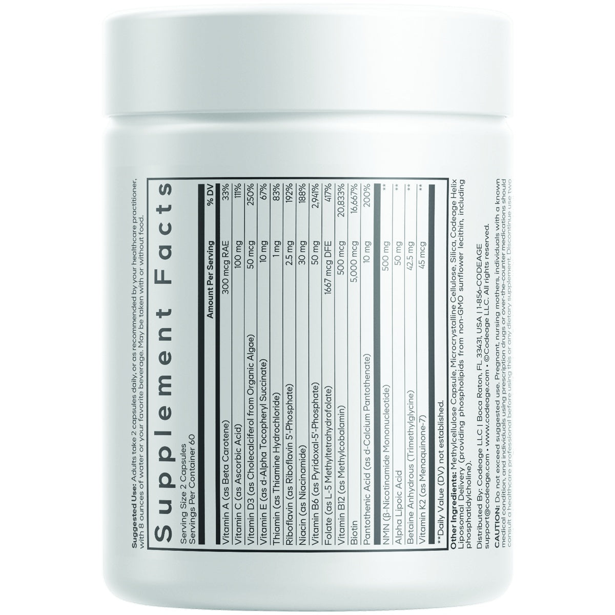 CDG084 | Supplement Facts label for capsules with ingredients, amounts, and directions