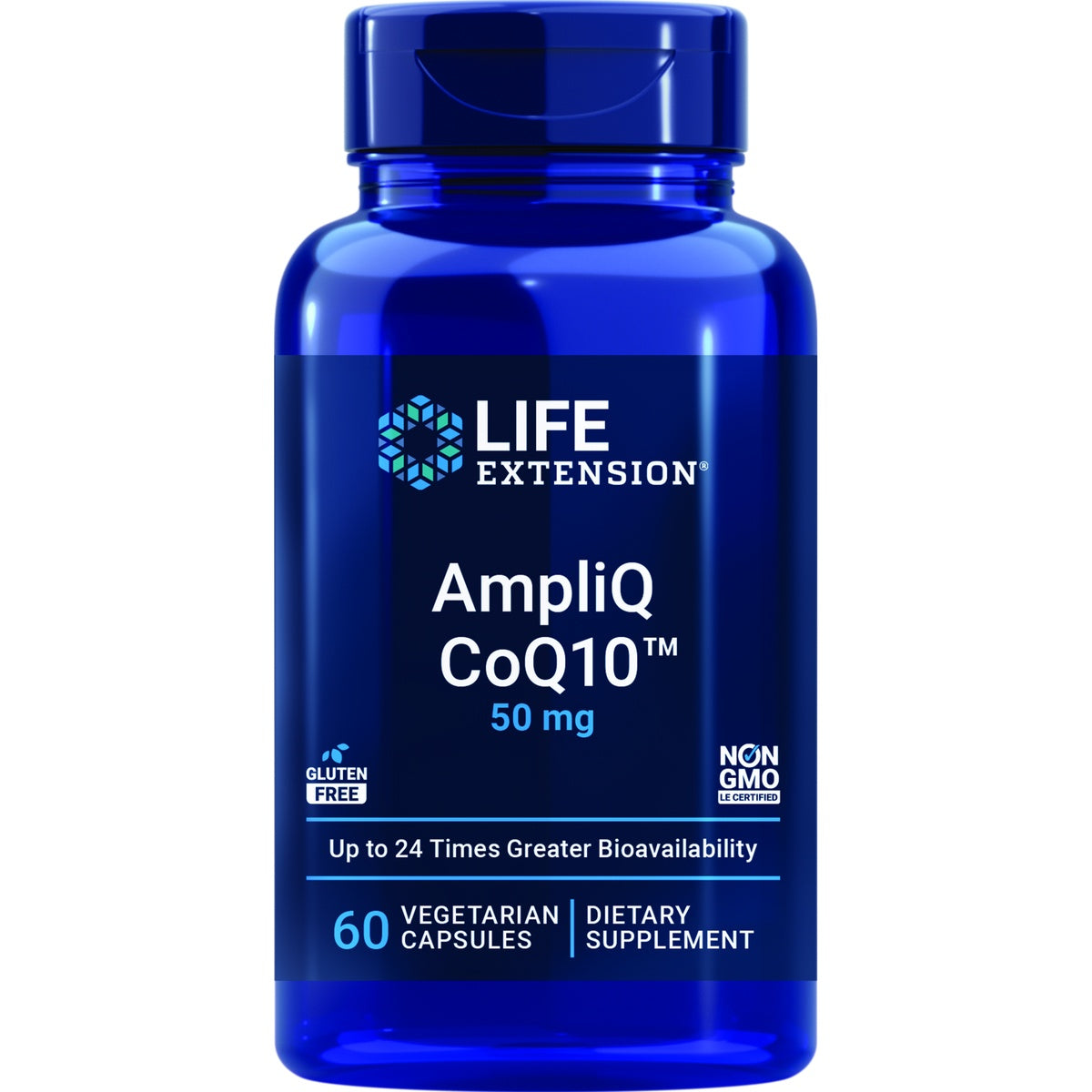 LE602 | Life Extension AmpliQ CoQ10 50 mg bottle, 60 vegetarian capsules