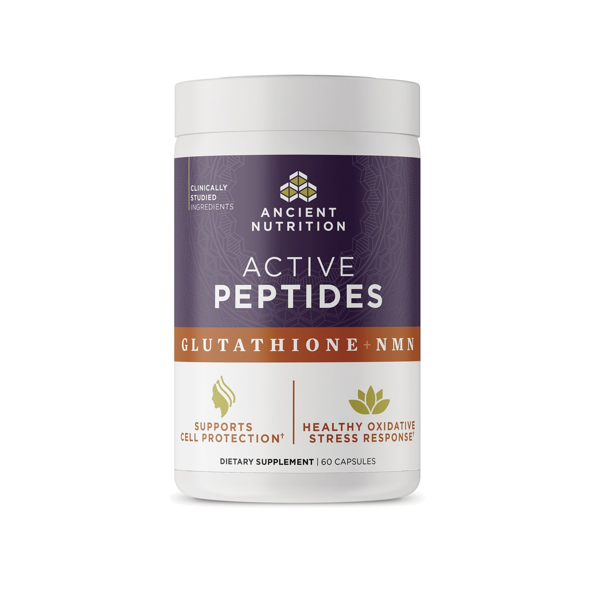 ATN154 | Ancient Nutrition Active Peptides Glutathione + NMN dietary supplement, 60 capsules