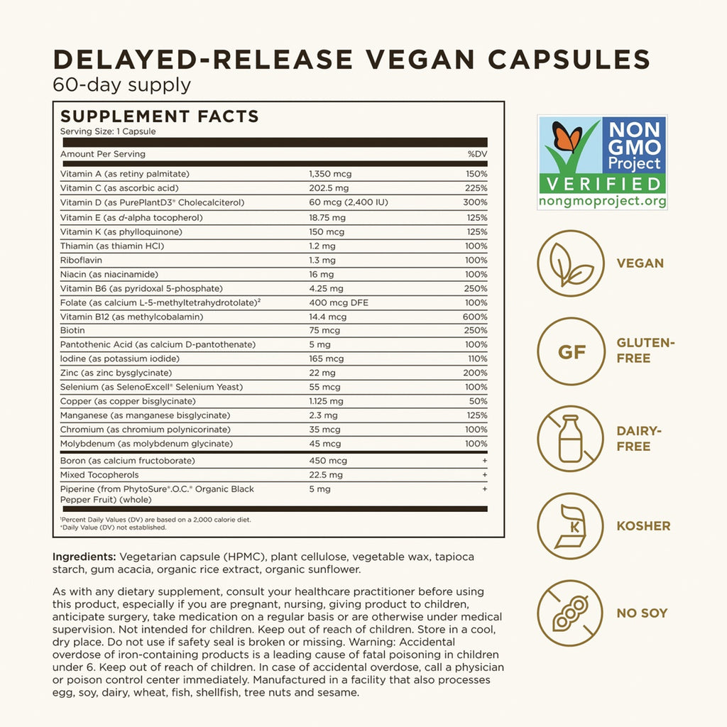 SLG382 | Supplement facts panel for delayed-release vegan capsules, 60-day supply, with certifications - Thumbnail