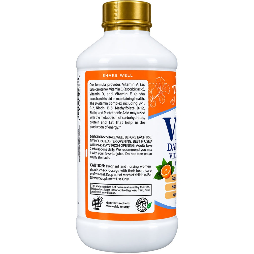 BTR005 | Back of white supplement bottle showing nutrition facts and directions on label - Thumbnail