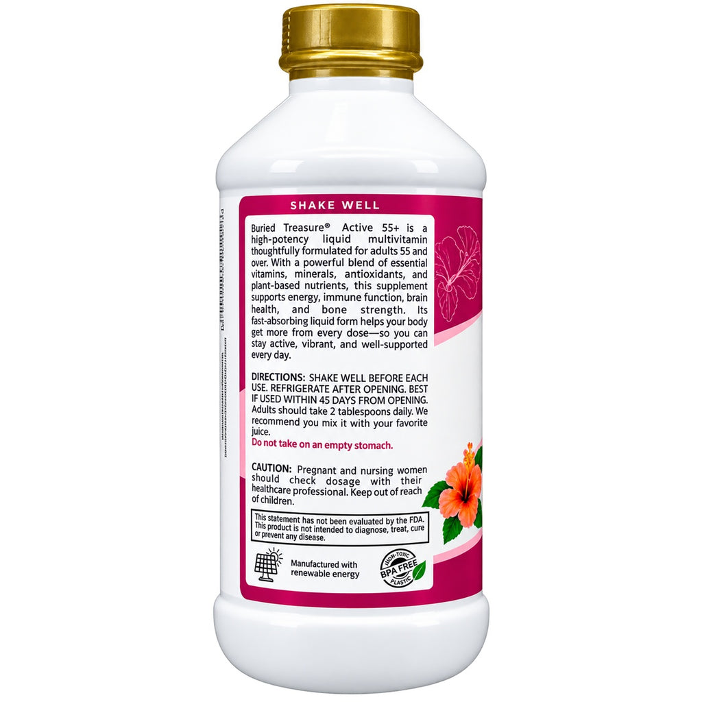 BTR004 | Back of white supplement bottle showing nutrition facts panel, barcode, and directions - Thumbnail