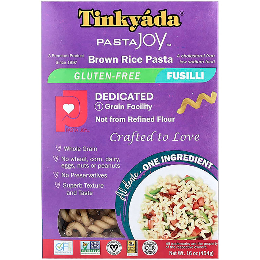 TKY007 | Tinkyada Pasta Joy Brown Rice Pasta Fusilli, gluten-free, front of package 16 oz - Thumbnail