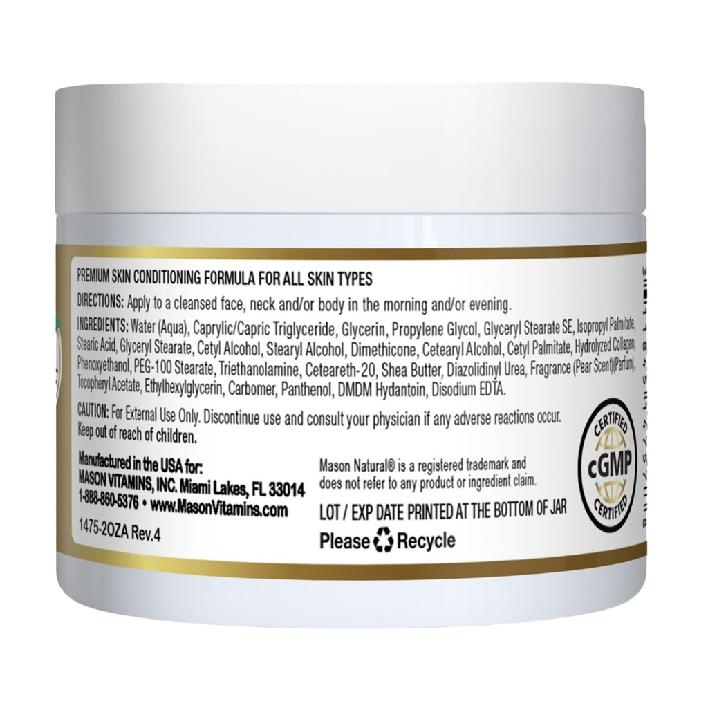 MSN044 | Back label showing directions, ingredients, and caution on white jar labeled PEAR SCENT PARABEN FREE - Thumbnail