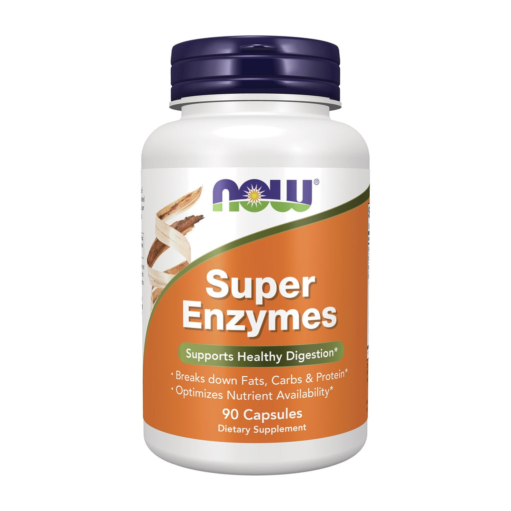 NWF099 | NOW Super Enzymes dietary supplement bottle, 90 capsules, supports healthy digestion - Thumbnail