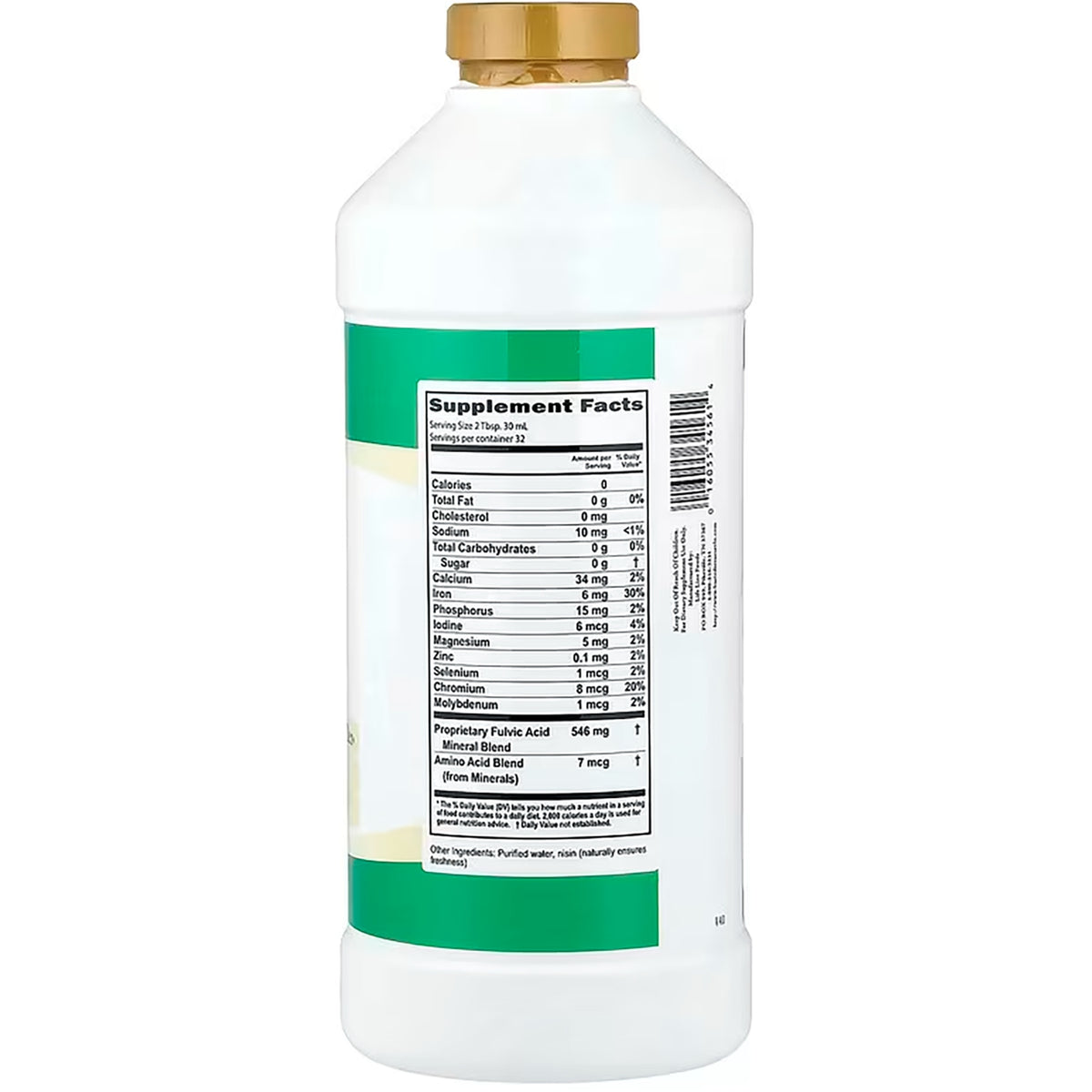 BTR029 | back of white bottle showing supplement facts panel and ingredient icons