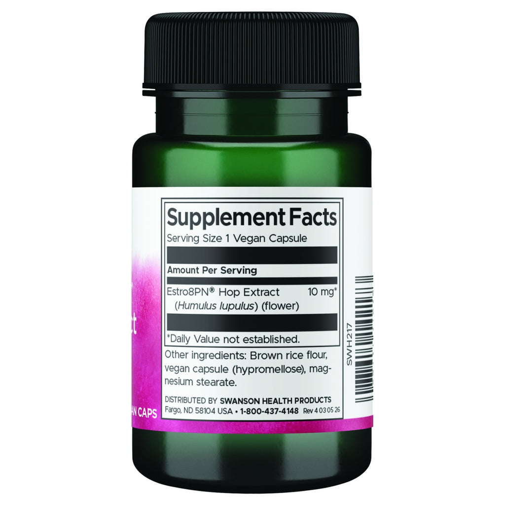 SWH217 | Back label with Supplement Facts for Estro8PN Hop Extract, 10 mg - Thumbnail