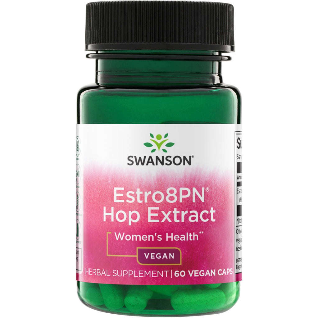 SWH217 | Swanson Estro8PN Hop Extract, Women's Health, Vegetarian herbal supplement, 60 veggie caps bottle front - Thumbnail
