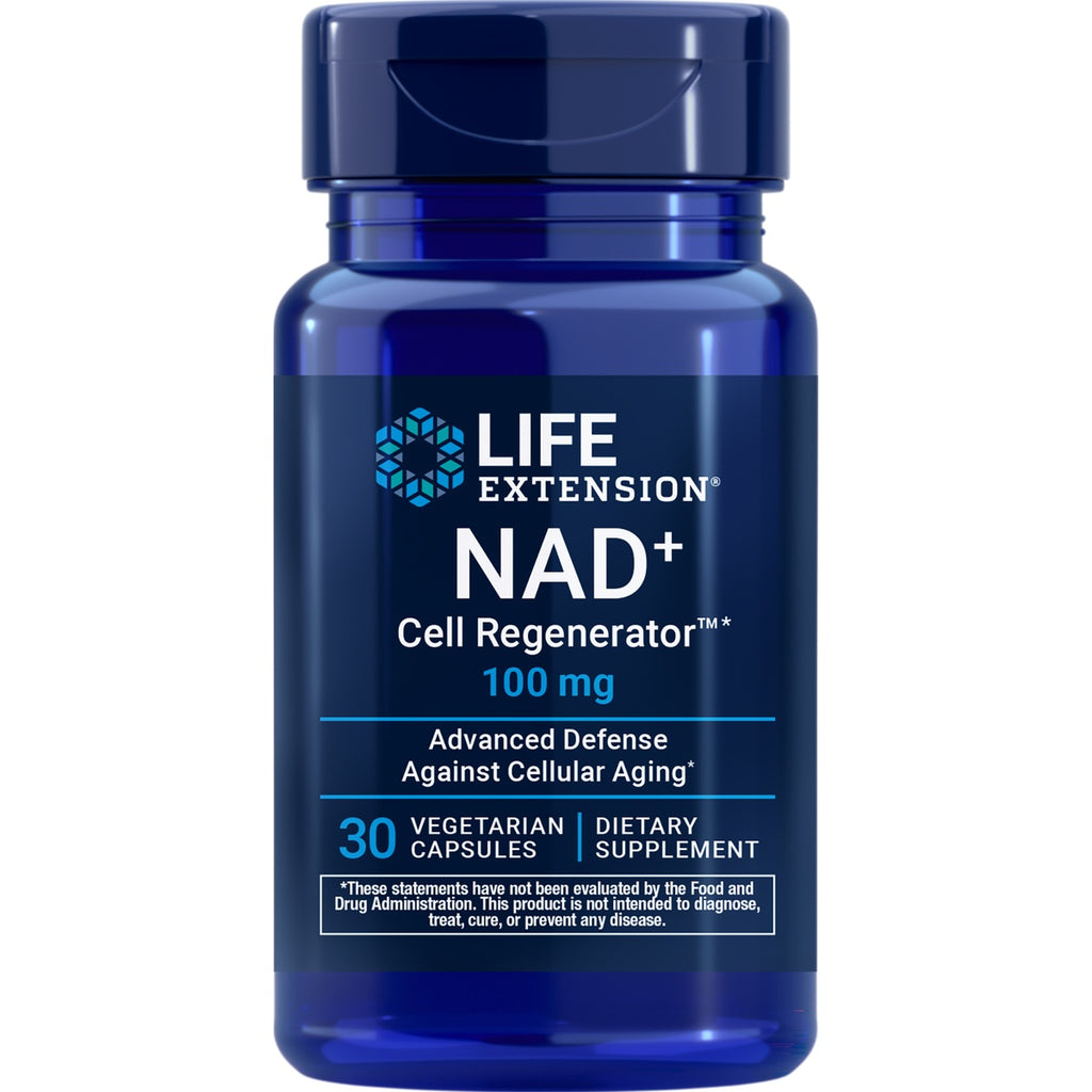 LE468 | Life Extension NAD+ Cell Regenerator 100 mg bottle front, 30 vegetarian capsules dietary supplement - Thumbnail