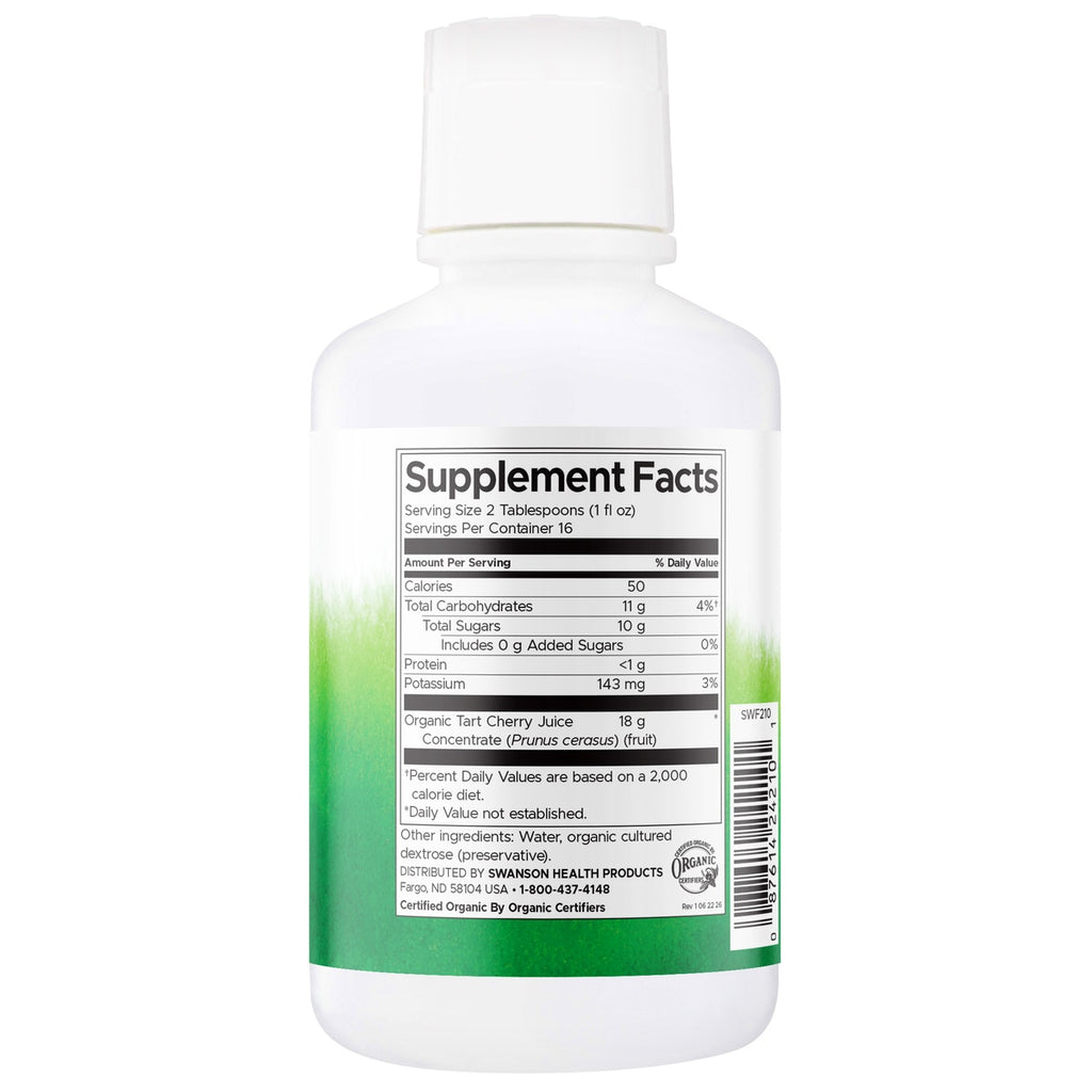 SWF210 | Back label with Supplement Facts for organic tart cherry juice concentrate - Thumbnail