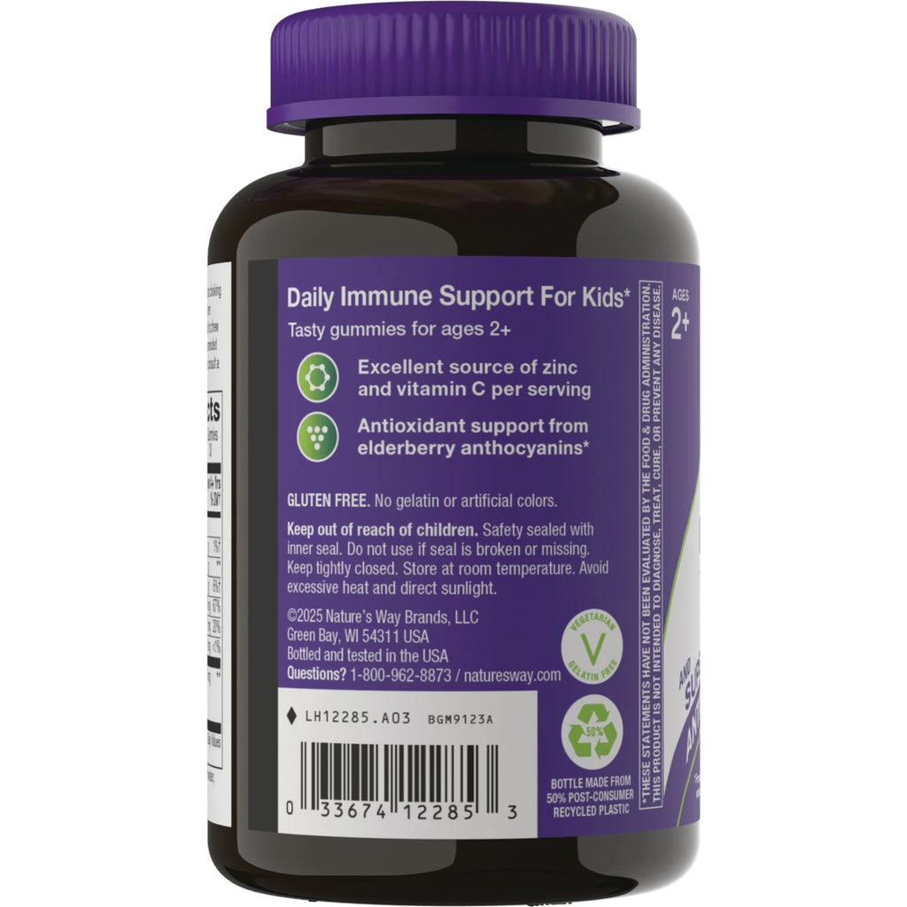 NW1079 | Back label of bottle showing product description, vegetarian icon, and barcode for gummy supplement - Thumbnail